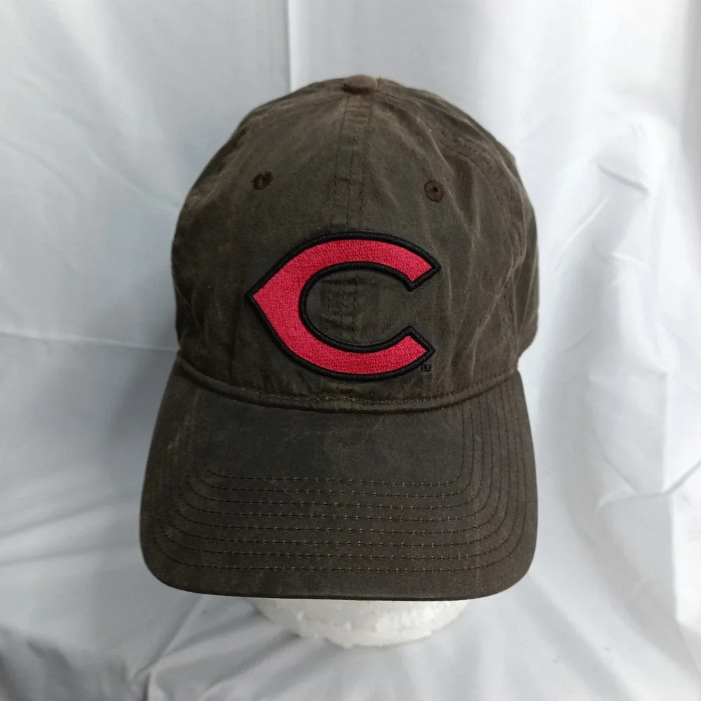 The Game Cincinnati Reds Brown Waxed Canvas Adjustable Baseball Cap Hat #1